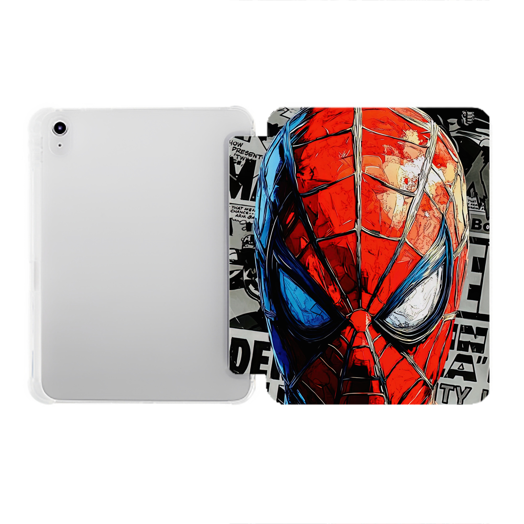 （画像用） Spider Man スパイダーマン IPad ケース ペン収納付き 三つ折りスタンド PUレザー×シリコン 対応機種9.5/10.5/10.9インチ